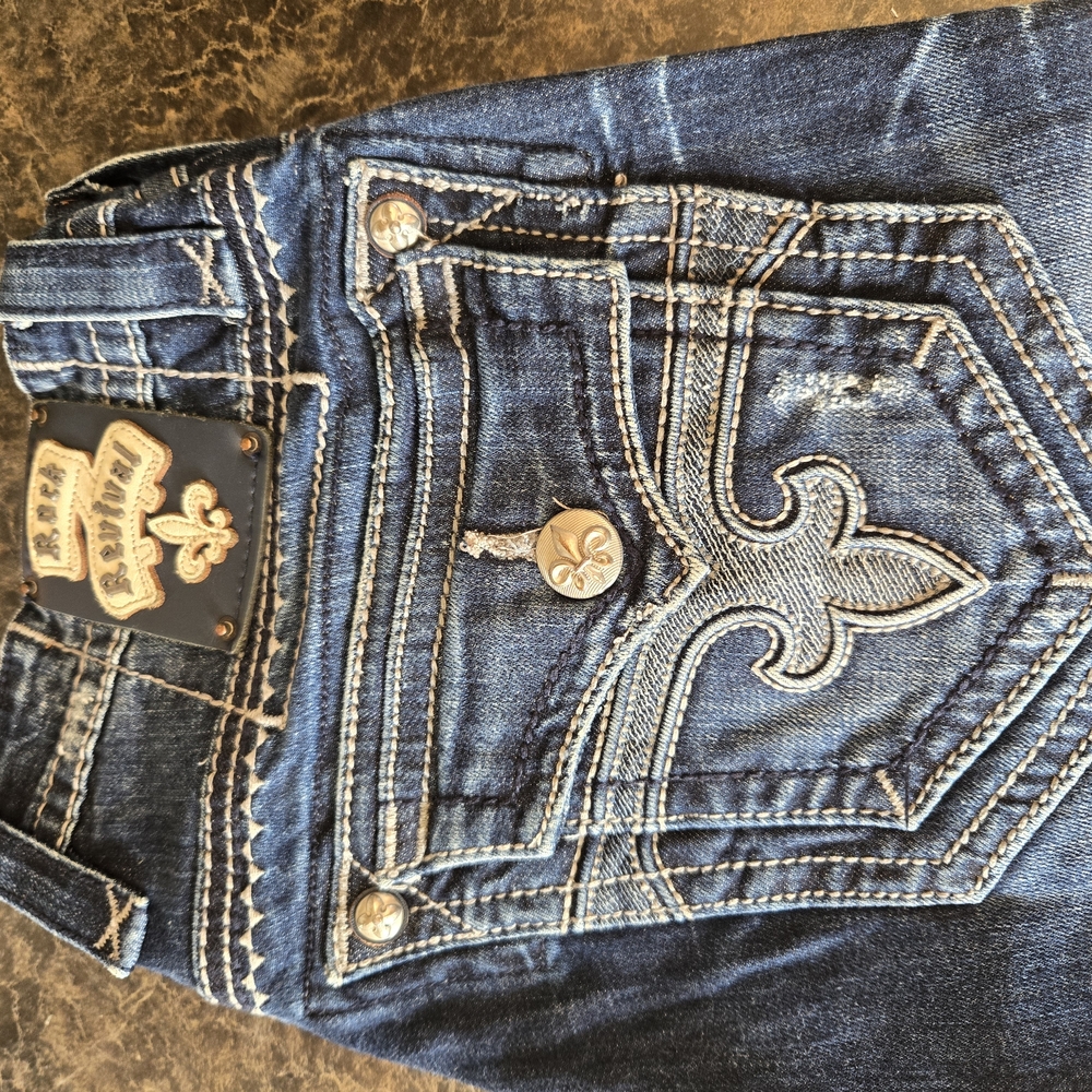 Men's Rock Revival Benji T4 Straight Leg Jeans 34x32